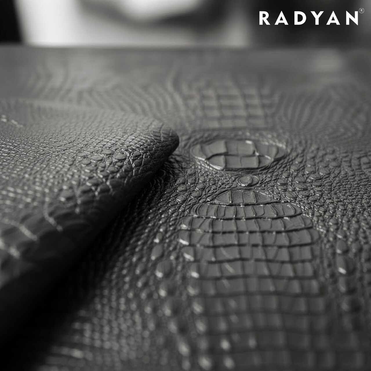 1 Yard 3D Embossed Gator Faux Leather Vinyl Fabric Durable Upholstery Handbags 56" Width